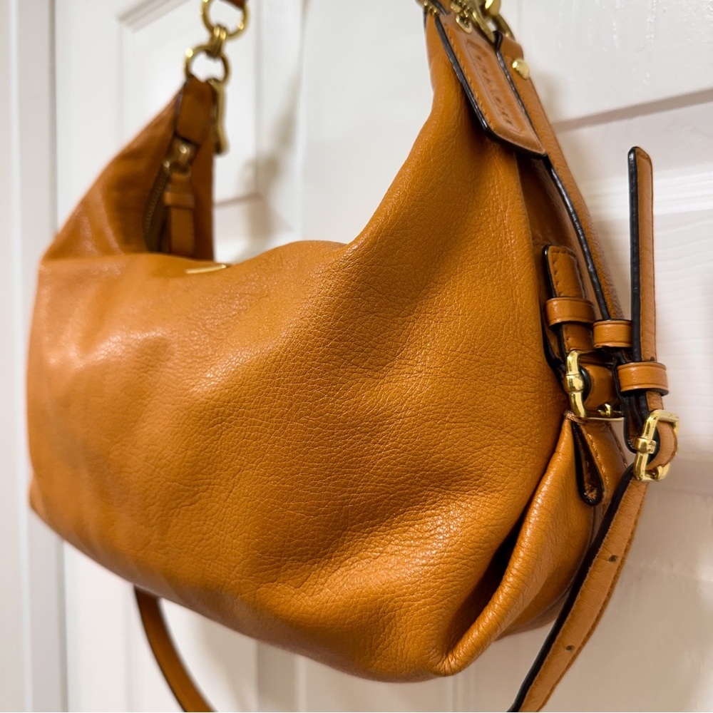 Coach Christie Hobo Camel Mustard Brown Leather - Picture 4 of 14